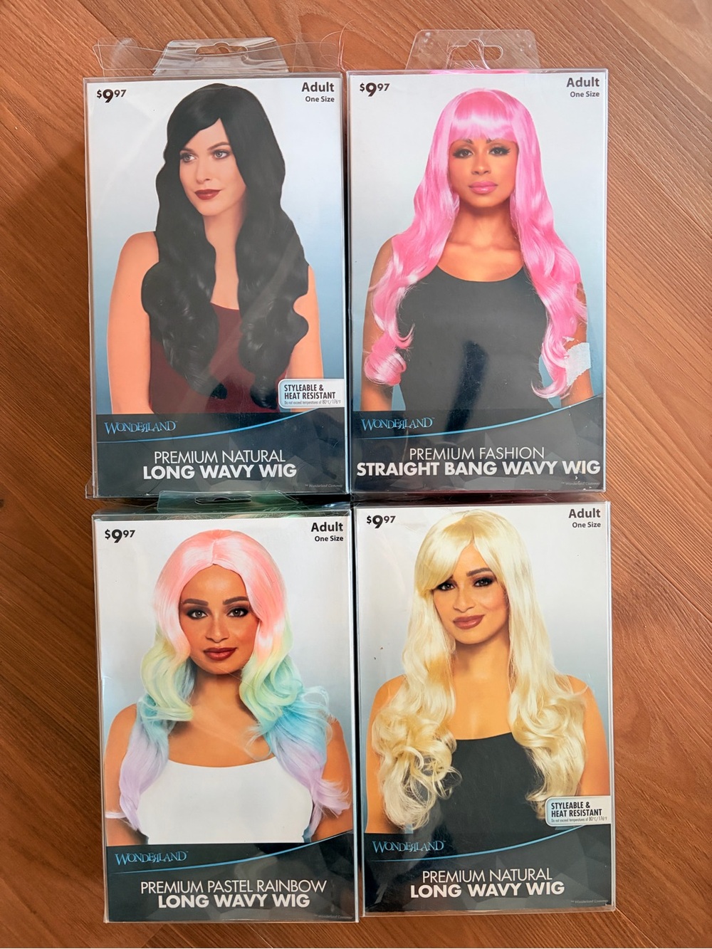 4 Wonderland Premium Natural Long Wavy Wigs